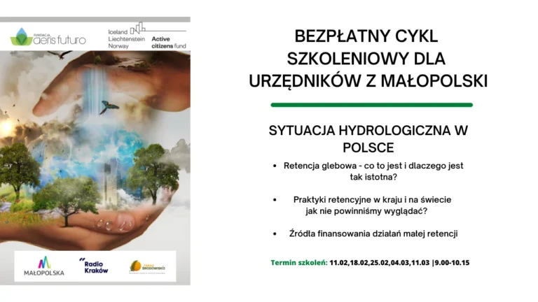 Mała retencja w&nbsp;gminie, dobre praktyki i&nbsp;finansowanie – szkolenie dla urzędników